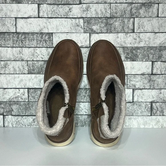 Skechers Slip Ins Womens 9.5 3M Scotchguard Vegan Leather Side Zip Boots - Picture 6 of 9